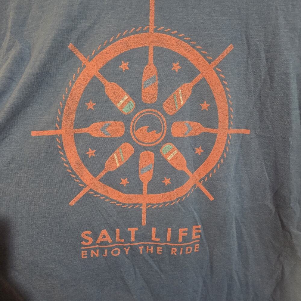 Salt Life "Enjoy The Ride" Blue Short Sleeve Graphic T-Shirt Size Large LRG